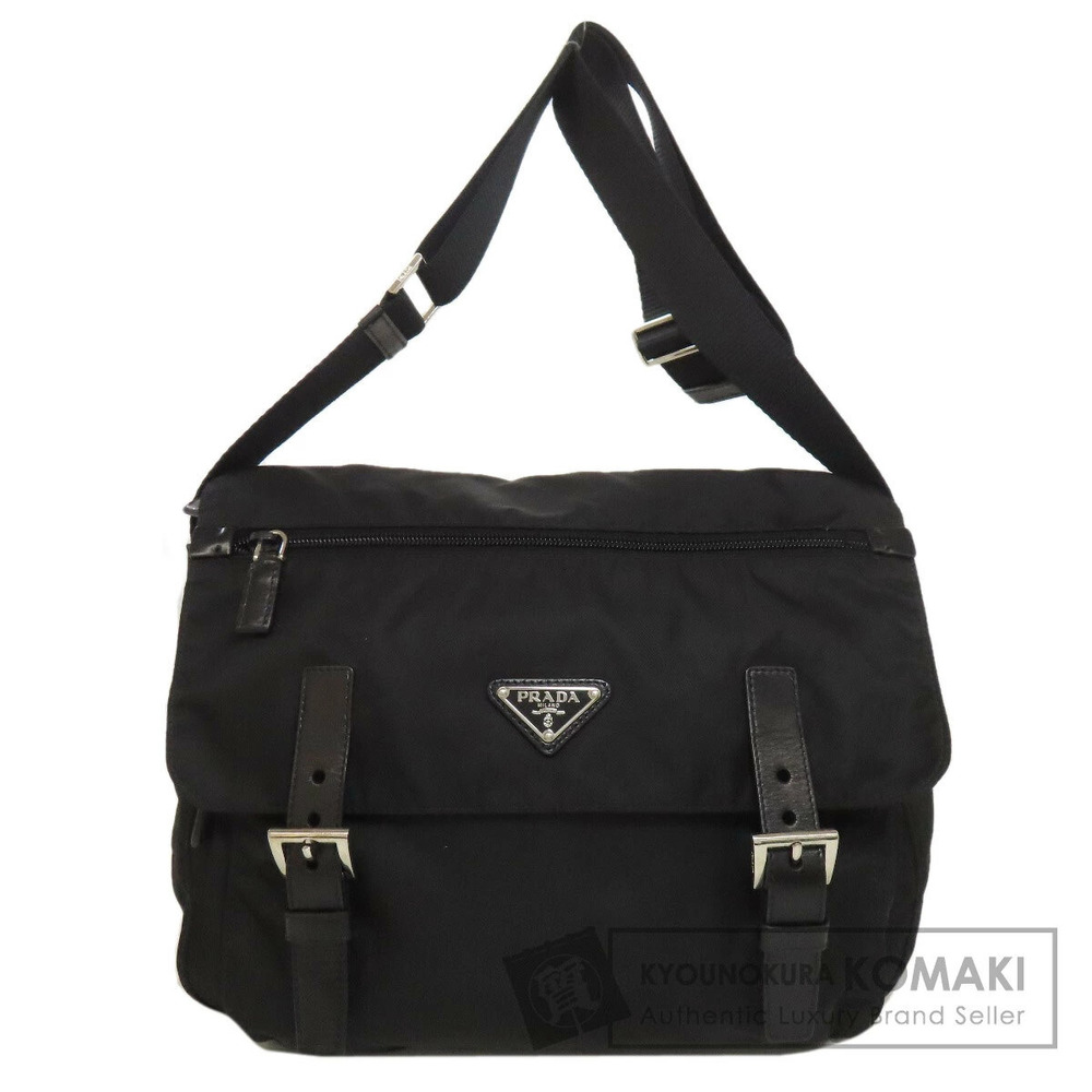 Prada Tessuto Crossbody Bag black leather trim